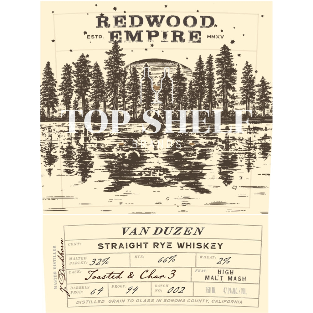 Buy Redwood Empire Van Duzen Straight Rye Batch 2 Online -Craft City