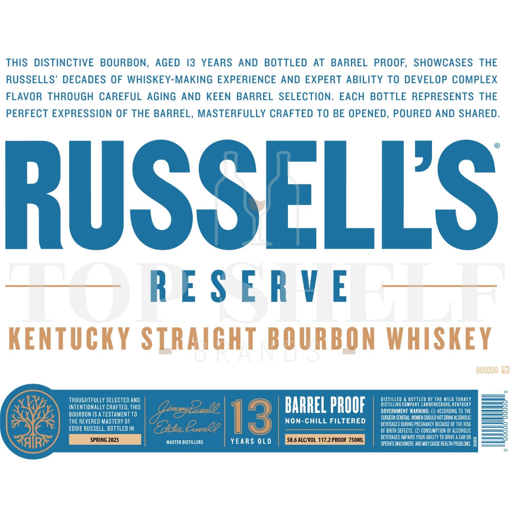 Buy Russellôs Reserve 13 Year Old Bourbon Spring 2025 Online -Craft City