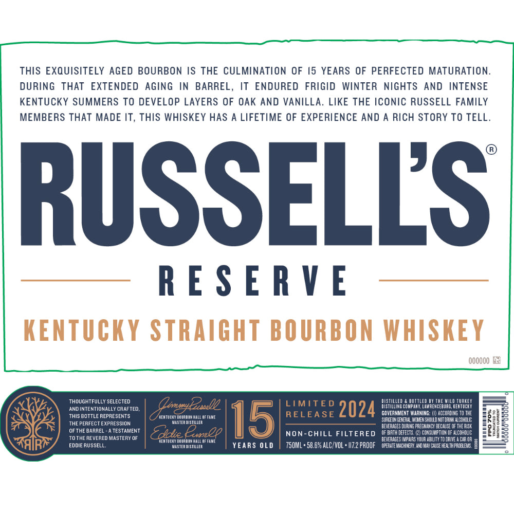 Buy Russellôs Reserve 15 Year Old Bourbon 2024 Release Online -Craft City