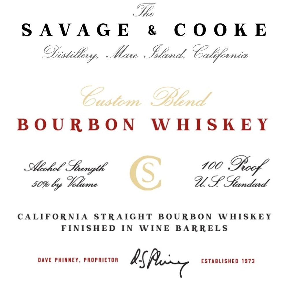 Buy Savage & Cooke Custom Blend Bourbon Finished in Wine Barrels Online -Craft City