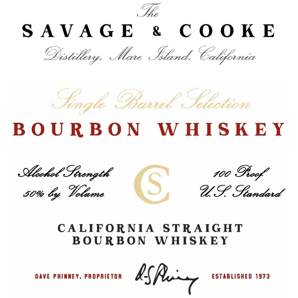 Buy Savage & Cooke Single Barrel Selection Straight Bourbon Online -Craft City