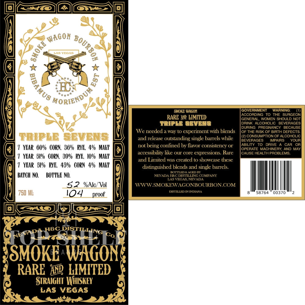 Buy Smoke Wagon Triple Sevens Straight Whiskey Online -Craft City
