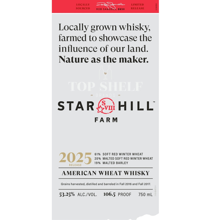 Buy Star Hill Farm 2025 Release American Wheat Whiskey Online -Craft City