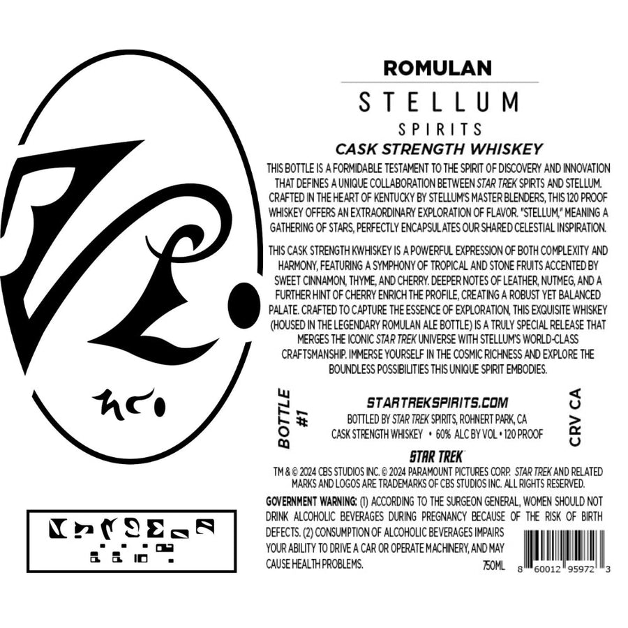 Buy Stellum X Star Trek Spirits Romulan Whiskey Online -Craft City