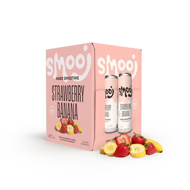 Smooj Strawberry Banana Hard Seltzer Smoothie 4PK