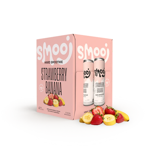 Smooj Strawberry Banana Hard Seltzer Smoothie 4PK