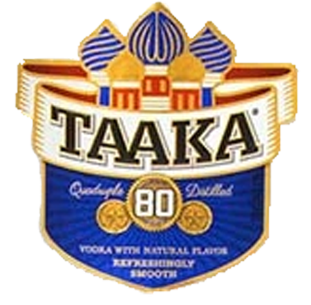 taaka vodka 80 label