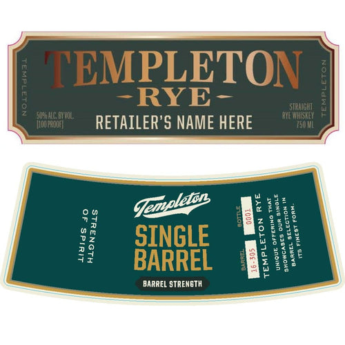 Buy Templeton Single Barrel Barrel Strength Rye Whiskey Online -Craft City