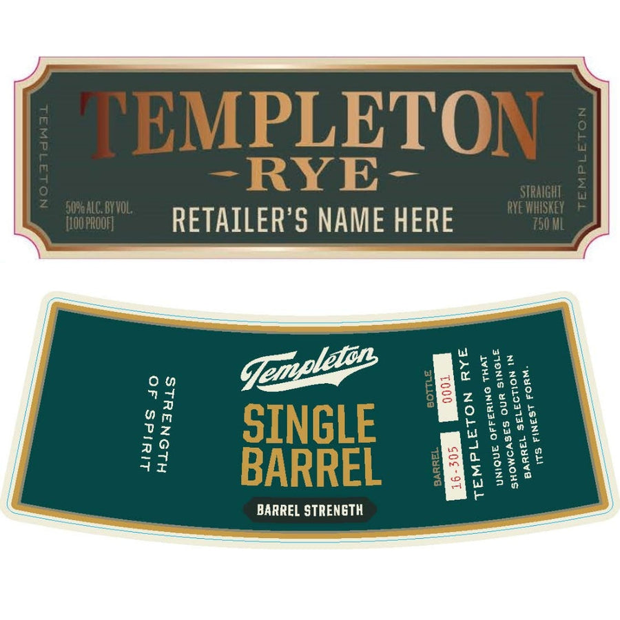 Buy Templeton Single Barrel Barrel Strength Rye Whiskey Online -Craft City