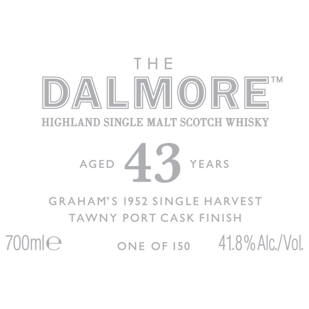 Buy The Dalmore 43 Year Old Grahamôs 1952 Single Harvest Tawny Port Cask Online -Craft City