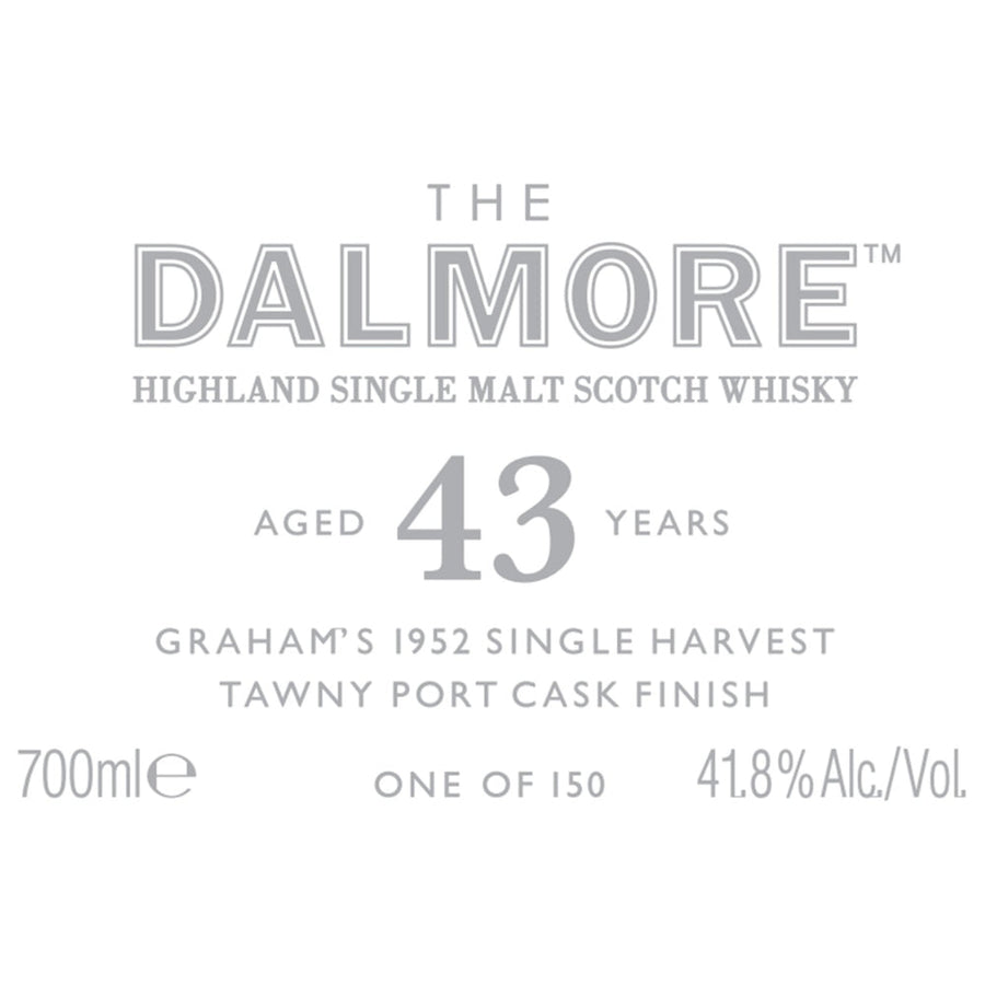 Buy The Dalmore 43 Year Old Grahamôs 1952 Single Harvest Tawny Port Cask Online -Craft City