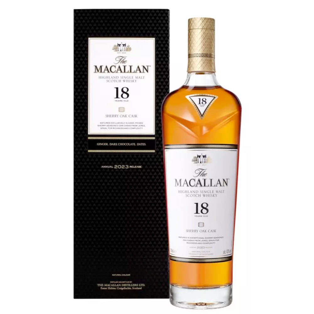Buy The Macallan 18 Year Old Sherry Oak Scotch Whisky 2023 Online -Craft City