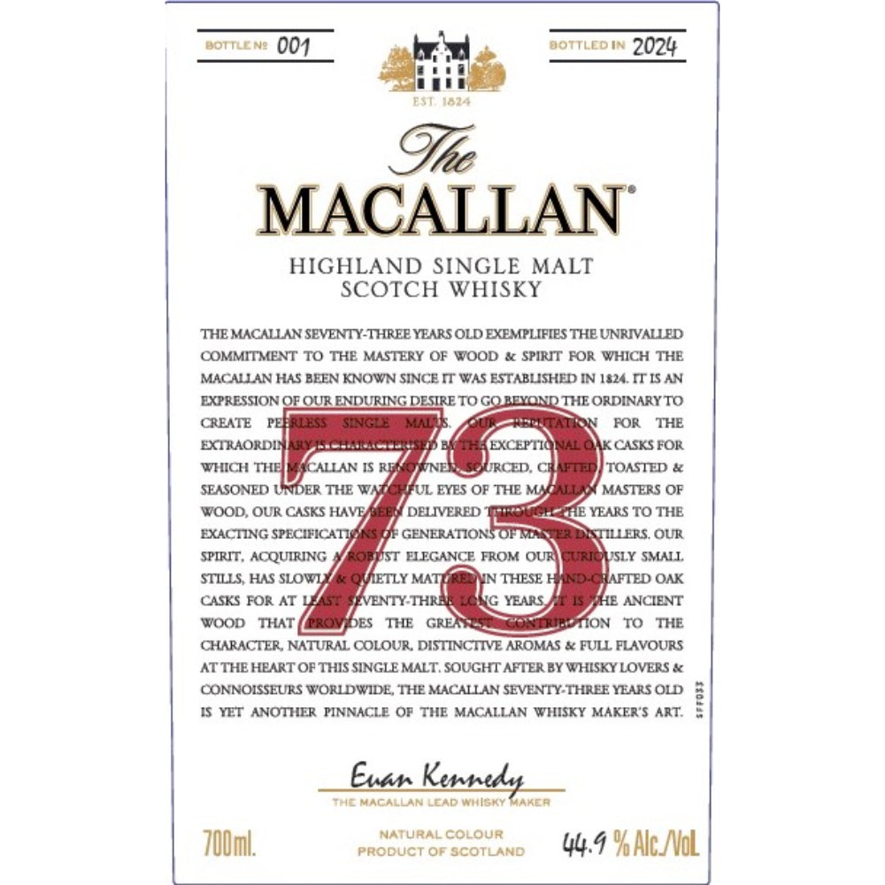Buy The Macallan 73 Year Old Single Malt Scotch Online -Craft City
