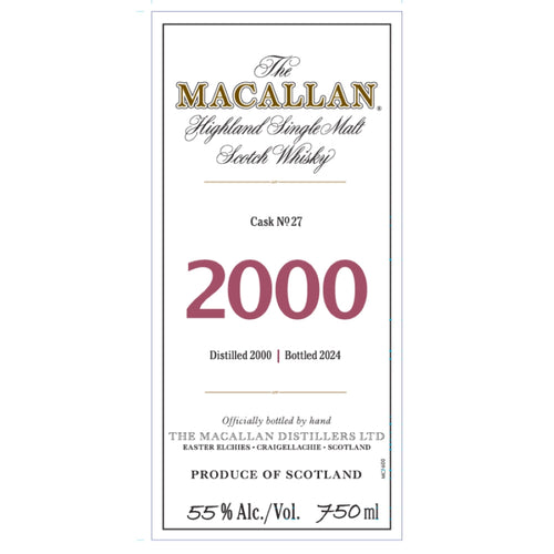 Buy The Macallan Fine & Rare 2000 24 Year Old Online -Craft City