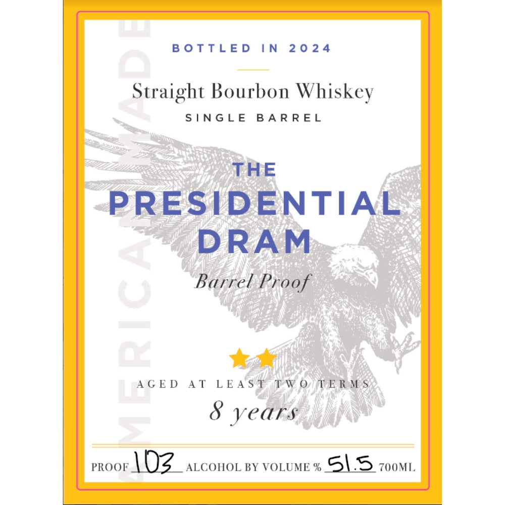Buy The Presidential Dram 8 Year Old Bourbon 2024 Release Online -Craft City