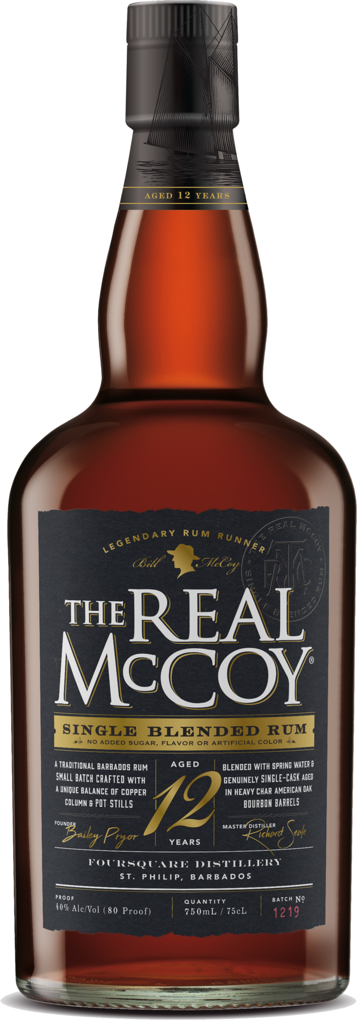 Buy The Real Mccoy Rum 12YR 80 750ML Online -Craft City