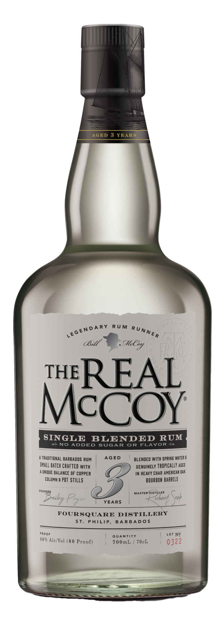 Buy The Real Mccoy Rum 3YR 80 700ML Online -Craft City