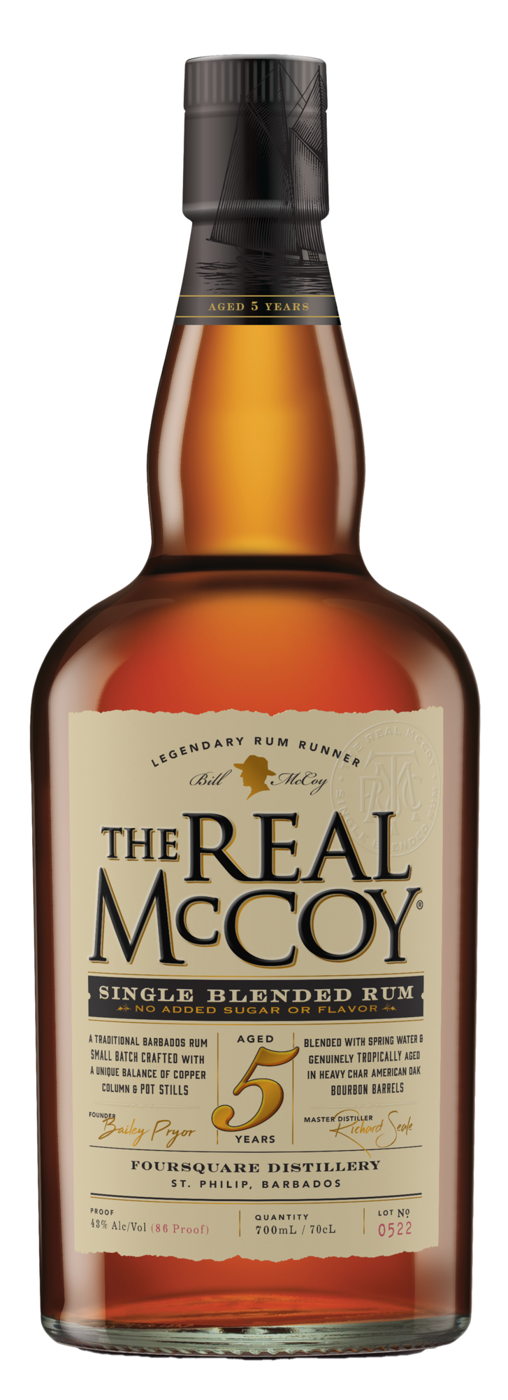 Buy The Real Mccoy Rum 5YR 86 700ML Online -Craft City