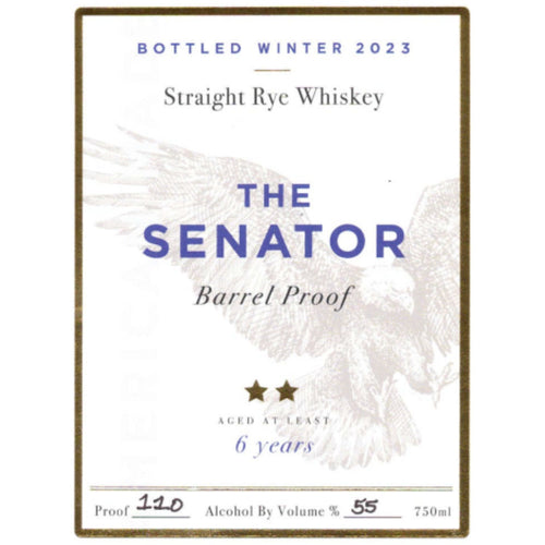 Buy The Senator Barrel Proof 6 Year Old Rye Winter 2023 Online -Craft City