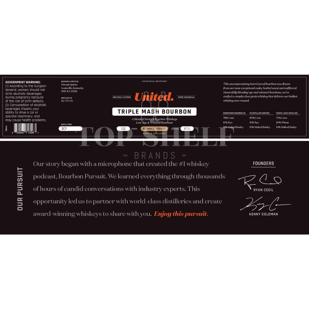 Buy United Barrel Proof Triple Mash Bourbon Online -Craft City