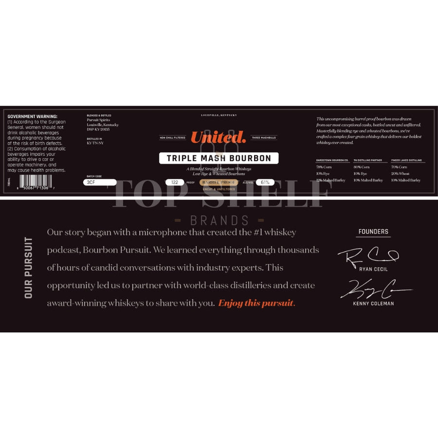 Buy United Barrel Proof Triple Mash Bourbon Online -Craft City