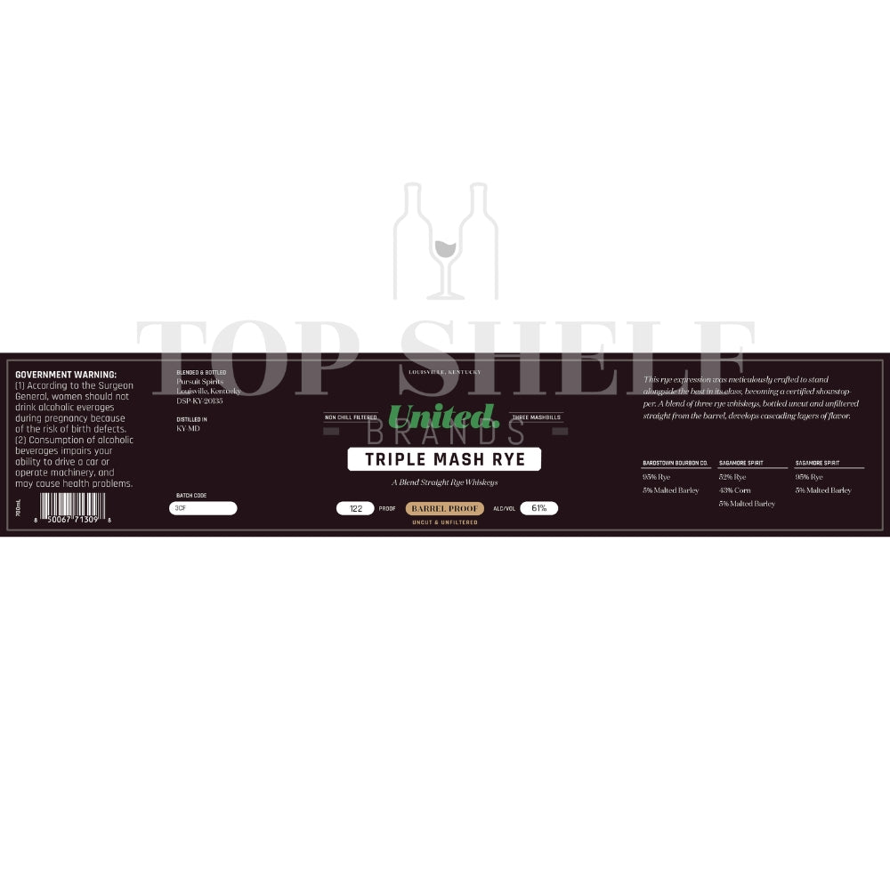 Buy United Barrel Proof Triple Mash Rye Online -Craft City