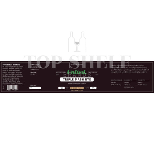 Buy United Barrel Proof Triple Mash Rye Online -Craft City