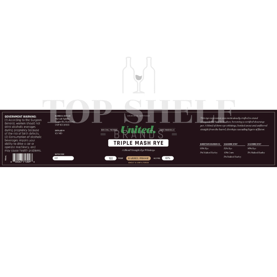 Buy United Barrel Proof Triple Mash Rye Online -Craft City