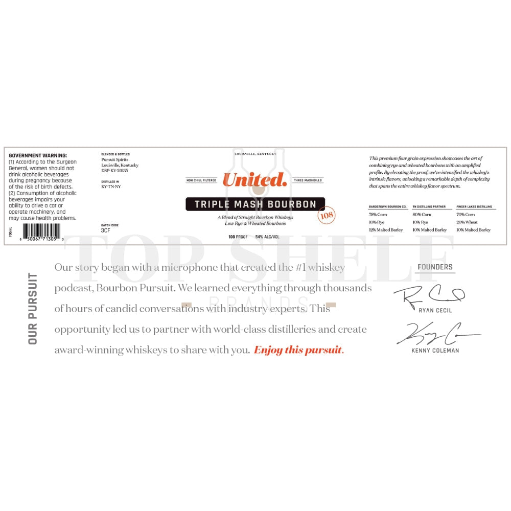 Buy United Triple Mash Bourbon 108 Proof Online -Craft City