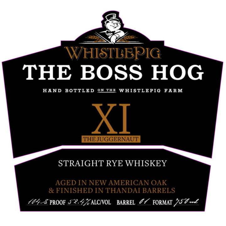 Buy Whistle Pig The Boss Hog XI The Juggernaut Straight Rye Online -Craft City