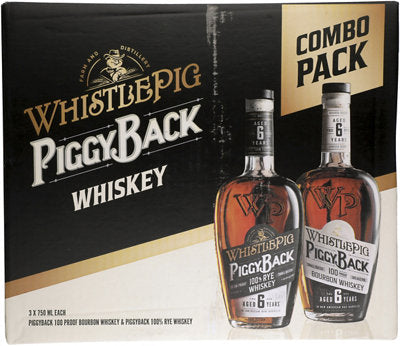 Buy Whistlepig Piggyback In New American Oak Barrels Combo 3 Each Rye 6 Yr 96.56 & Bourbon 6 Yr 100 750ML Online -Craft City