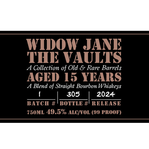 Buy Widow Jane The Vaults 15 Year Old 2024 Release Online -Craft City