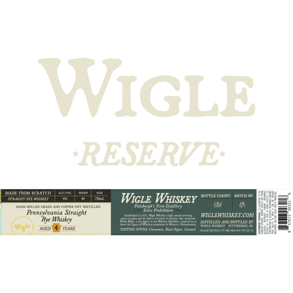 Buy Wigle Reserve Pennsylvania Straight Rye Online -Craft City