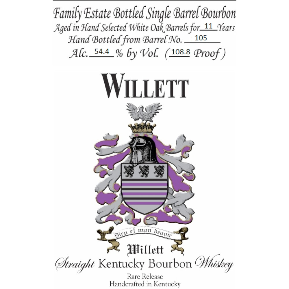 Buy Willet 11 Year Old Single Barrel Bourbon Barrel #105 Online -Craft City