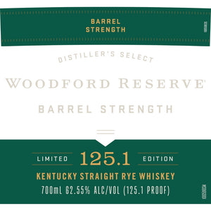 Buy Woodford Reserve Barrel Strength Rye Whiskey Online -Craft City