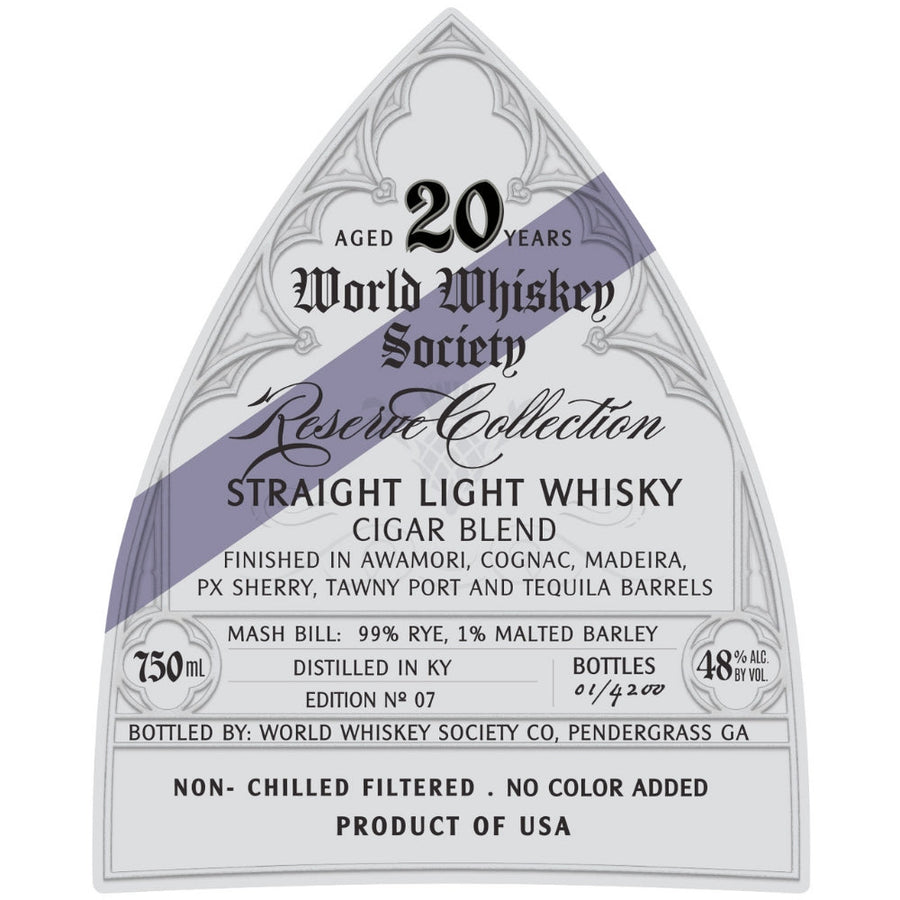 Buy World Whiskey Society Reserve Collection Cigar Blend Light Whiskey Online -Craft City