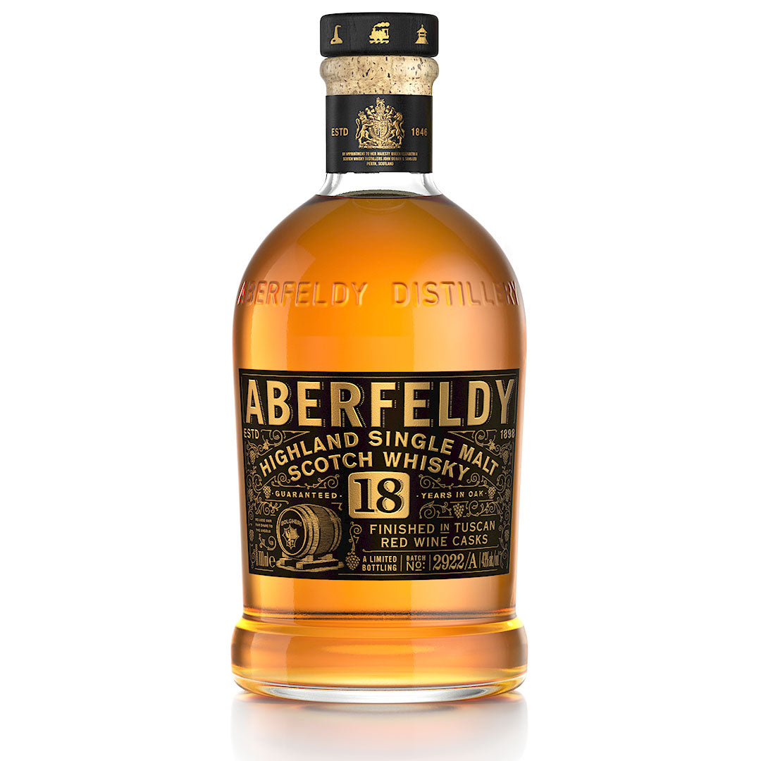Aberfeldy Single Malt Scotch Finished In Tuscan Red Wine Casks Limited Edition 18 Year