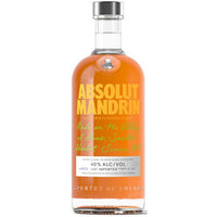 Absolut Orange Flavored Vodka Mandrin 80 750ML