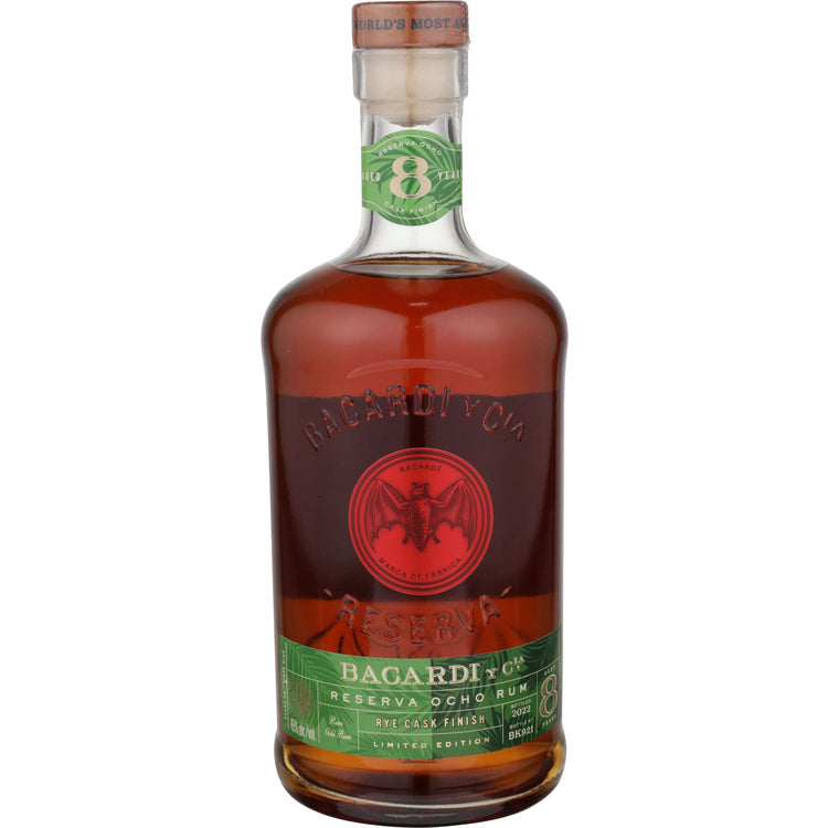 Buy Bacardi Aged Rum Reserva Ocho Rye Cask Finish Limited Edition Online -Craft City