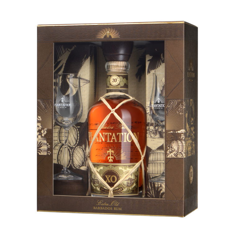 Buy Plantation Aged Rum Extra Old Th Anniversary Barbados W/ Stem Glasses Online -Craft City