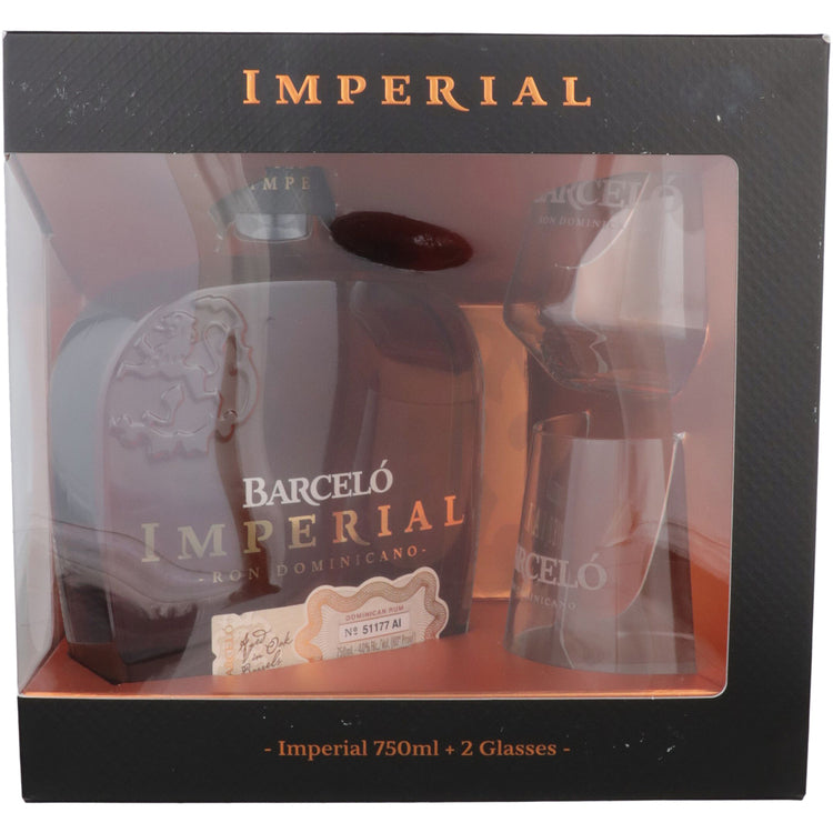 Buy Ron Barcelo Gold Rum Imperial W/ Rocks Glasses Online -Craft City
