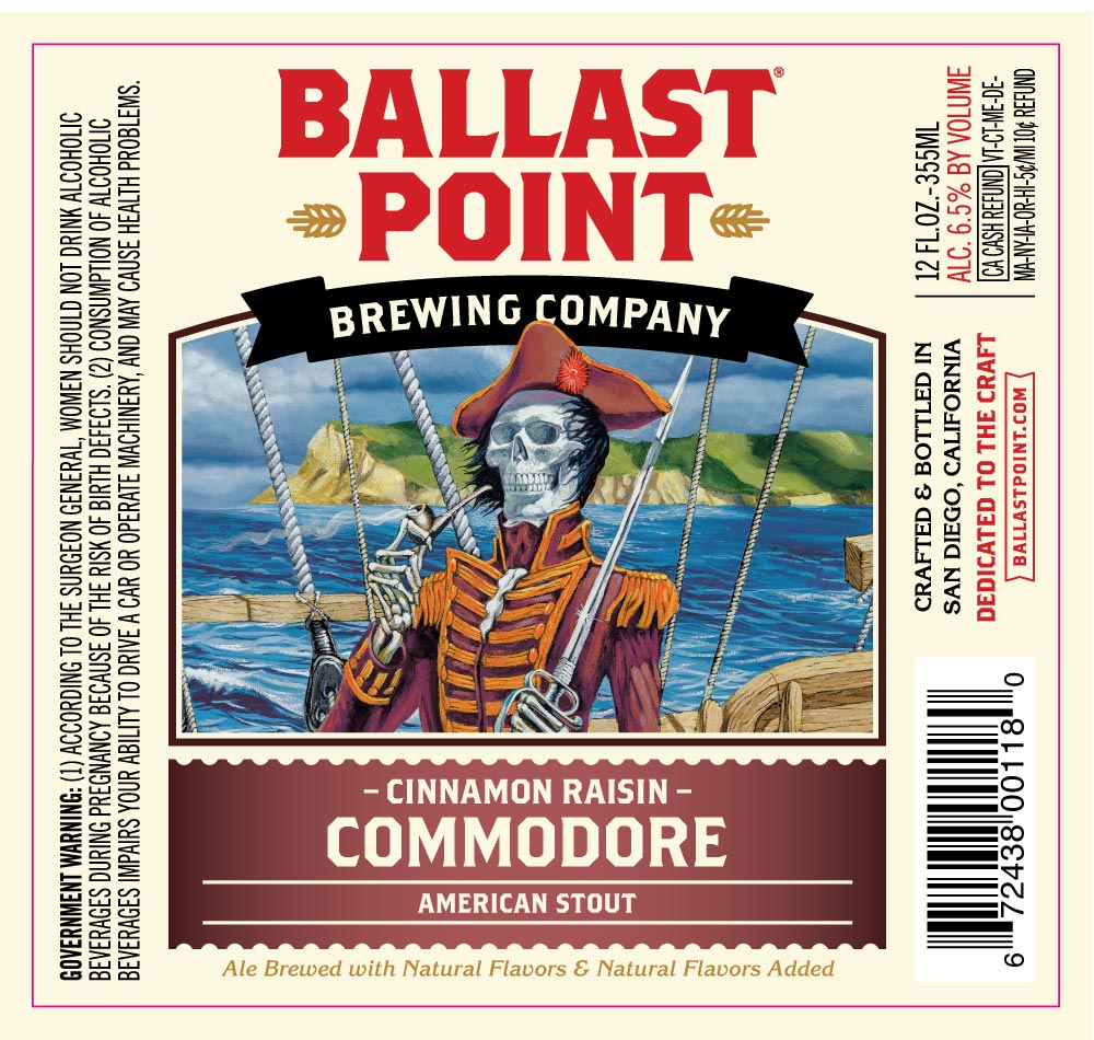 Ballast Point Cinnamon Raisin Commodore 12oz