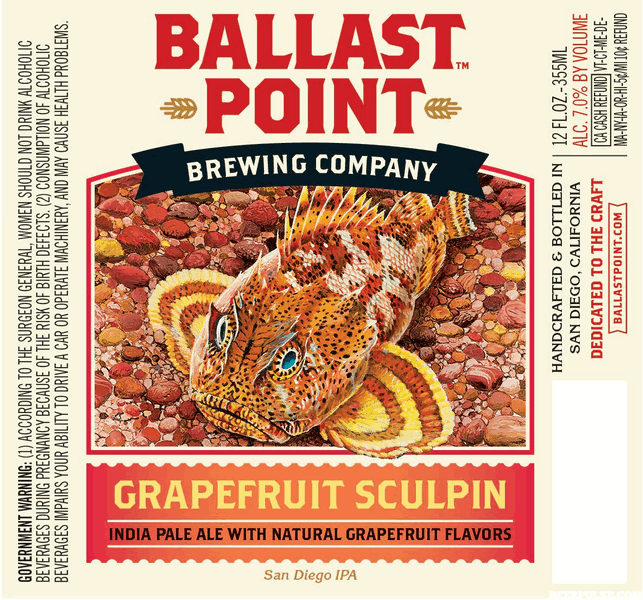 Ballast Point Grapefruit Sculpin 12oz Buy Craft Beer Online Shop