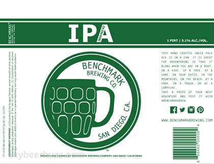 Benchmark IPA 4 pack cans