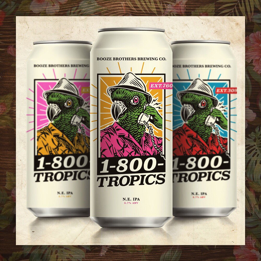 Booze Brothers 1800 Tropics N.E. IPA 4 pack cans