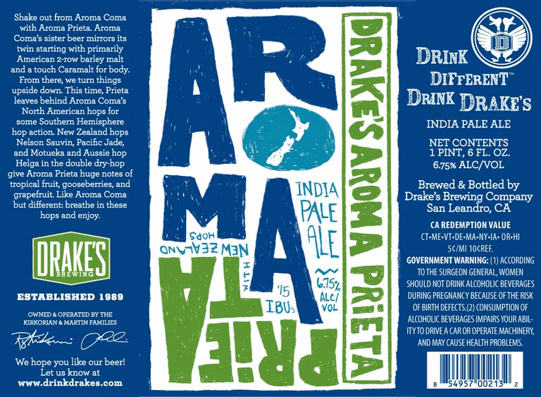 Drakes Aroma Prieta 22oz