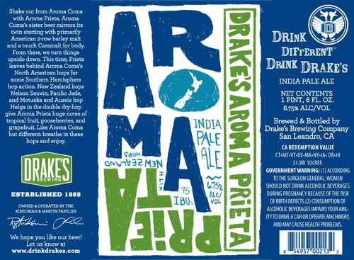 Drakes Aroma Prieta 22oz