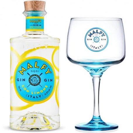 Malfy Lemon Flavored Gin Limone Di Amalfi W/ Glasses