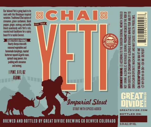 Great Divide Chai Yeti 22oz