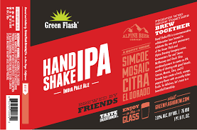 Green Flash and Alpine Collaboration Handshake IPA 22oz